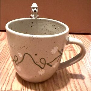 Urban Outfitters Ceramic Cup, With Emotional Support Animal Attached (Dog)